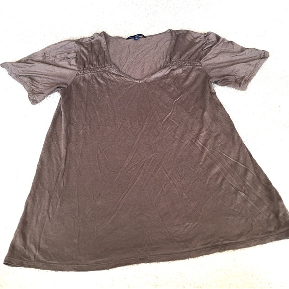 Gap Bronze V-neck Short Sleeve Rayon Tee - Small - Picture 1 of 5
